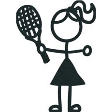 stick figures - tennis girl