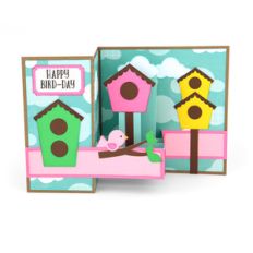 pop up box card birthday bird