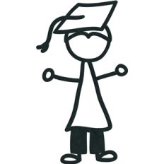stick figures - graduate boy