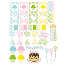 plaid birthday planner stickers