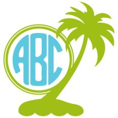 palm tree island monogram