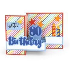 pop up box card birthday age 80
