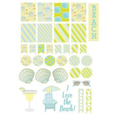 beach-themed planner stickers