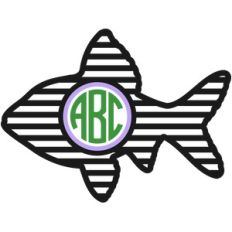 fish lines monogram