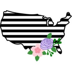 map lines flowers usa