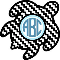 sea turtle chevron monogram