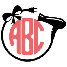round blowdryer monogram