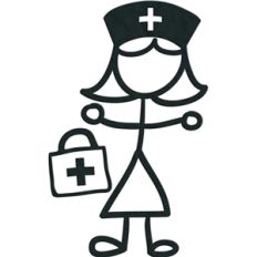 stick figures - girl nurse