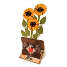 sunflowers bucket easel card