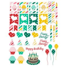 stripes and polka dot birthday planner