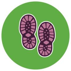 hiking boot prints icon