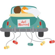just married car