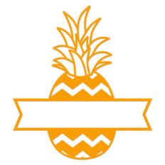 pineapple with banner
