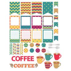 coffee-themed planner stickers