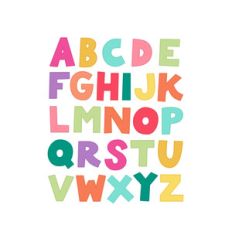colored doodle alphabet uppercase