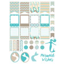 mermaid-themed planner stickers