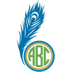 peacock feather monogram