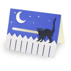 black cat motion folded card