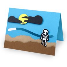 skeleton halloween motion card