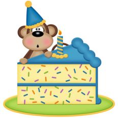 birthday monkey with cake