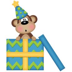 birthday monkey with gift