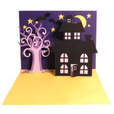 haunted house pop-up card