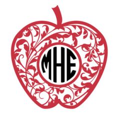 apple flourish monogram frame