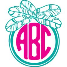 feather top monogram frame