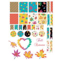 fall leaves planner stickers
