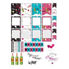 wine-themed planner stickers