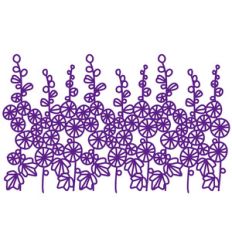 hollyhocks repeating border