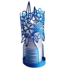striped jar of flowers lantern