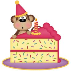 birthday monkey girl with cake
