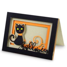 halloween cat shadow box card