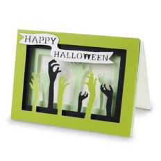 zombie halloween shadow box card
