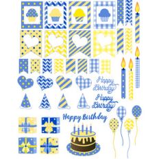 birthday-themed planner stickers