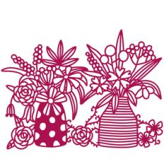 jars of flowers repeating border