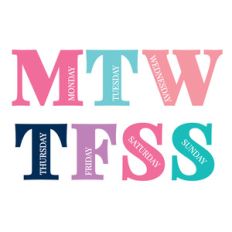 days of the week monograms