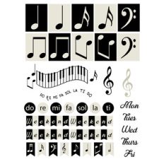 music-themed planner stickers