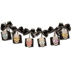 skull tea light banner (flameless)