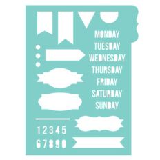 planner weekday stencil large