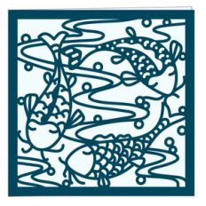 koi carp papercut card