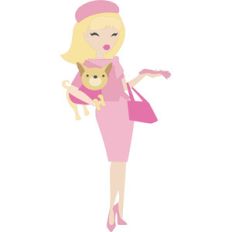 think pink girl with her dog