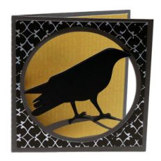 bird circle window card