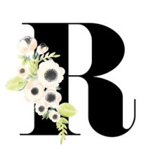 floral monogram r