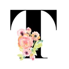 floral monogram t
