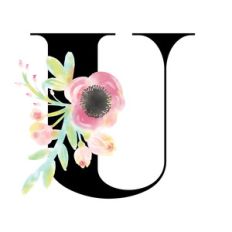 floral monogram u