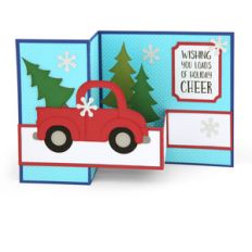 shadow box card christmas pickup