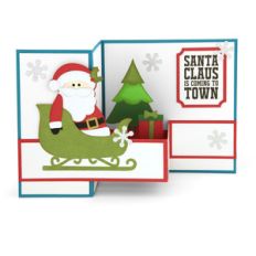 pop up box card santa sleigh