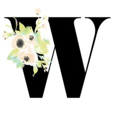 floral monogram w